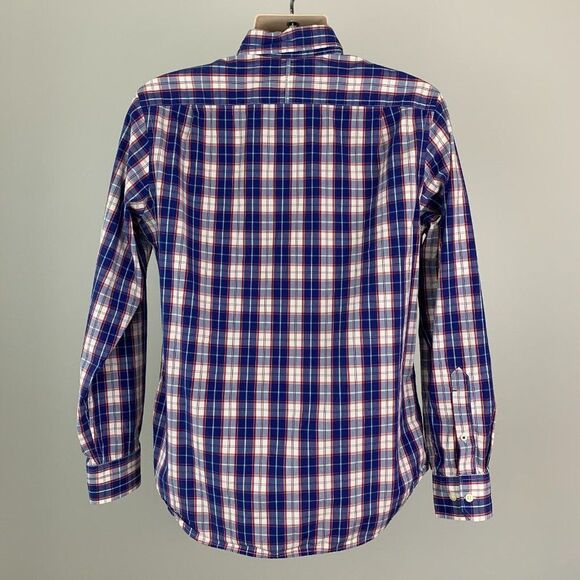 Banana Republic sz M Soft Wash Shirt Button Front Long Sleeve Plaid Blue - Picture 3 of 7